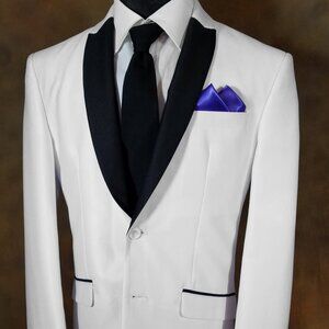 New - Men's 2 PT. Purple Satin Pre-Folded Pocket Square Insert